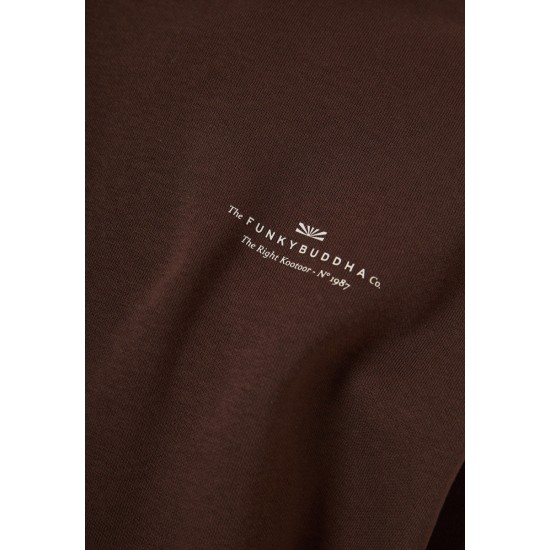 FUNKY BUDDHA FBM012-002-06 ESPRESSO Φούτερ με κουκούλα