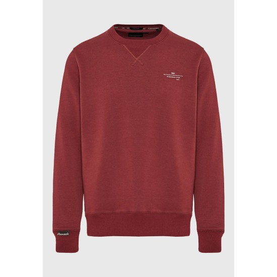 FUNKY BUDDHA FBM012-003-06 MAROON Φούτερ λαιμόκοψη