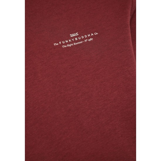FUNKY BUDDHA FBM012-003-06 MAROON Φούτερ λαιμόκοψη