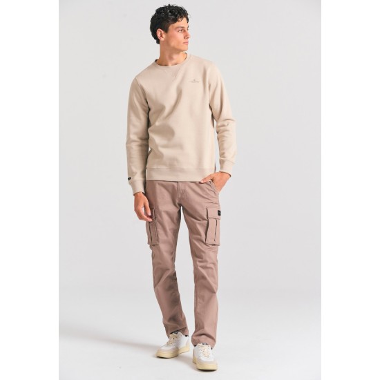 FUNKY BUDDHA FBM012-003-06 GREIGE Φούτερ λαιμόκοψη