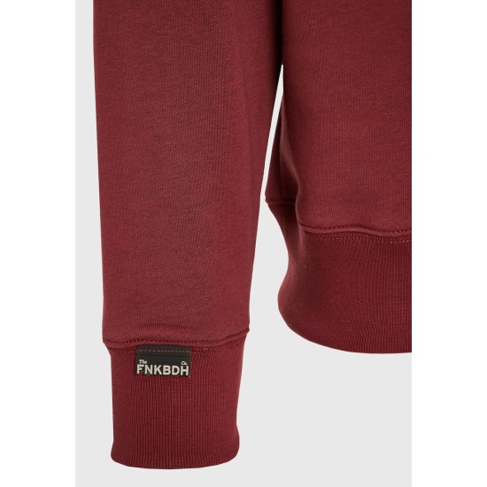 FUNKY BUDDHA FBM012-003-06 MAROON Φούτερ λαιμόκοψη
