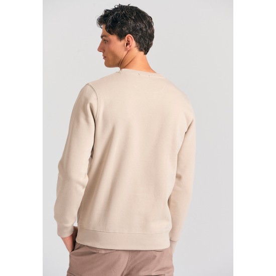 FUNKY BUDDHA FBM012-003-06 GREIGE Φούτερ λαιμόκοψη