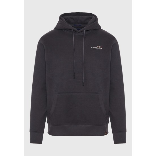 FUNKY BUDDHA FBM012-028-06 ANTHRACITE Φούτερ με κουκούλα