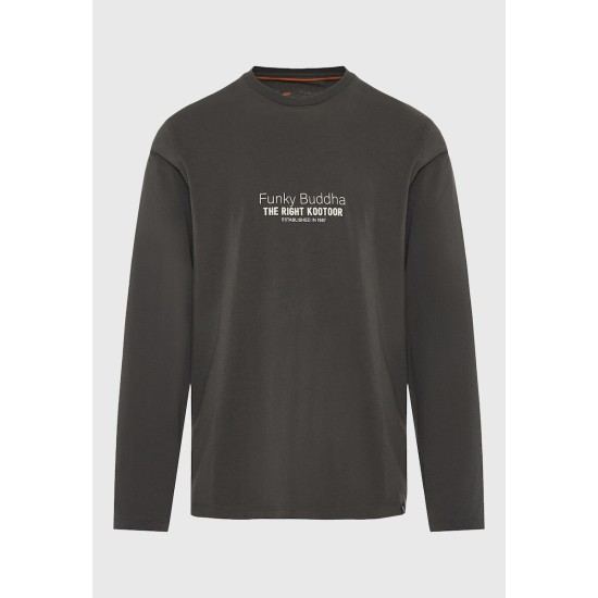 FUNKY BUDDHA FBM012-003-07 FOREST NIGHT Μακρυμάνικη μπλούζα