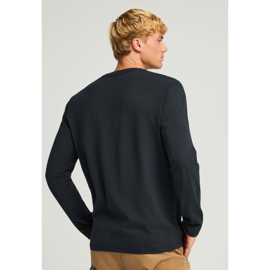 FUNKY BUDDHA FBM012-003-07 BLACK Μακρυμάνικη μπλούζα