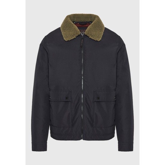 FUNKY BUDDHA FBM012-026-01 BLACK Χειμωνιάτικο Μπουφάν με γιακά