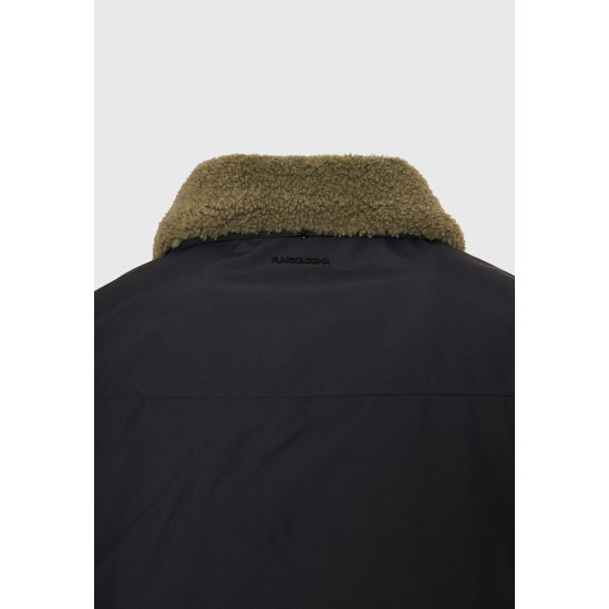 FUNKY BUDDHA FBM012-026-01 BLACK Χειμωνιάτικο Μπουφάν με γιακά