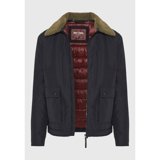 FUNKY BUDDHA FBM012-026-01 BLACK Χειμωνιάτικο Μπουφάν με γιακά