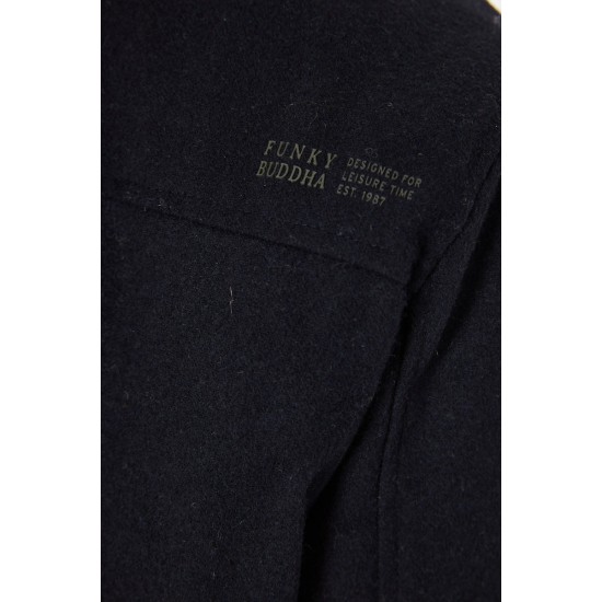FUNKY BUDDHA FBM012-062-01 NAVY Ανδρικό κλασσικό μπουφάν με γιακά