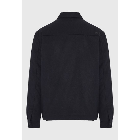 FUNKY BUDDHA FBM012-062-01 NAVY Ανδρικό κλασσικό μπουφάν με γιακά