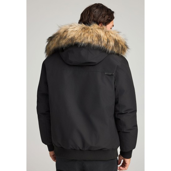 FUNKY BUDDHA FBM012-021-01 BLACK Ανδρικό puffer με αποσπώμενη κουκούλα