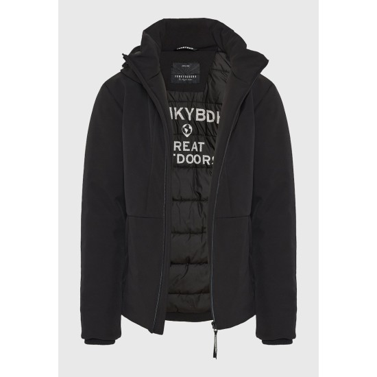 FUNKY BUDDHA FBM012-015-01 BLACK Ανδρικό casual μπουφάν με κουκούλα