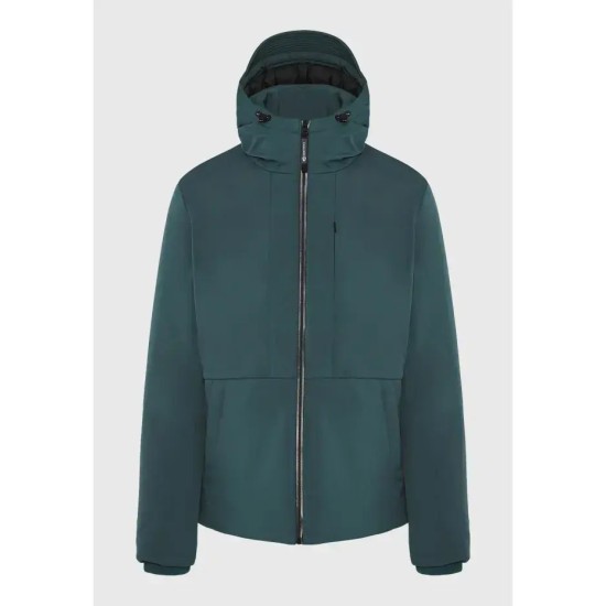 FUNKY BUDDHA FBM012-015-01 INDIAN TEAL Ανδρικό casual μπουφάν με κουκούλα