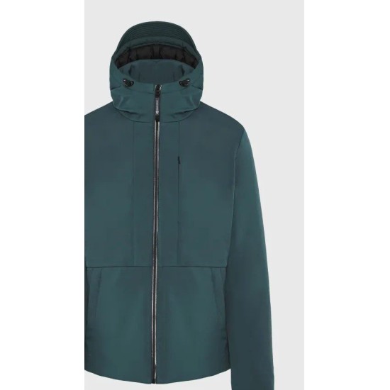 FUNKY BUDDHA FBM012-015-01 INDIAN TEAL Ανδρικό casual μπουφάν με κουκούλα