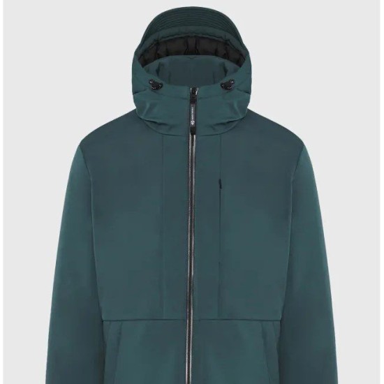 FUNKY BUDDHA FBM012-015-01 INDIAN TEAL Ανδρικό casual μπουφάν με κουκούλα