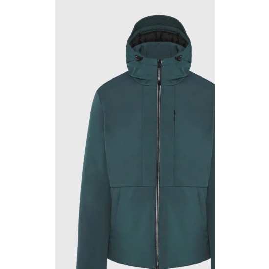 FUNKY BUDDHA FBM012-015-01 INDIAN TEAL Ανδρικό casual μπουφάν με κουκούλα