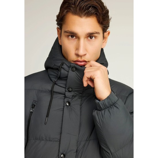 FUNKY BUDDHA FBM012-044-01 ANTHRACITE Ανδρικό puffer μπουφάν με κουκούλα