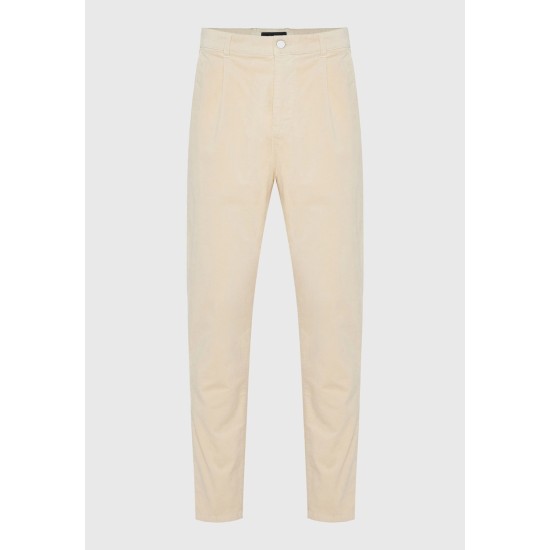 FUNKY BUDDHA FBM012-013-02 CREAM Παντελόνι Chino κοτλέ