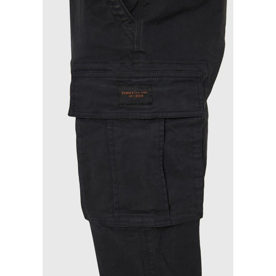 FUNKY BUDDHA FBM012-002-02 BLACK Ανδρικό cargo παντελόνι