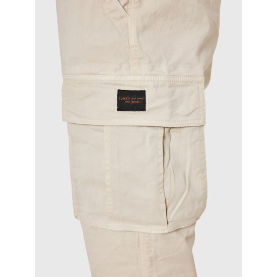 FUNKY BUDDHA FBM012-002-02 CLOUD CREAM Ανδρικό cargo παντελόνι