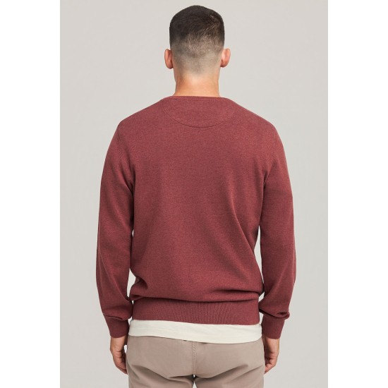 FUNKY BUDDHA FBM012-001-09 HENNA BROWN MEL  Ανδρικό βαμβακερό πουλόβερ