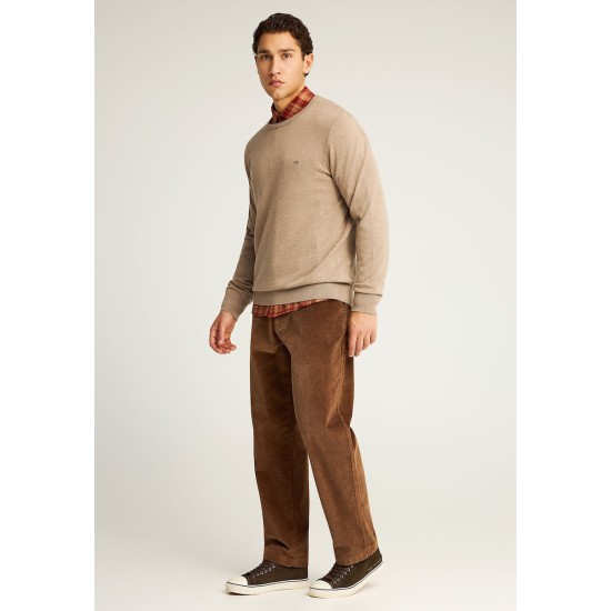 FUNKY BUDDHA FBM012-001-09 LT CIGAR  Ανδρικό βαμβακερό πουλόβερ