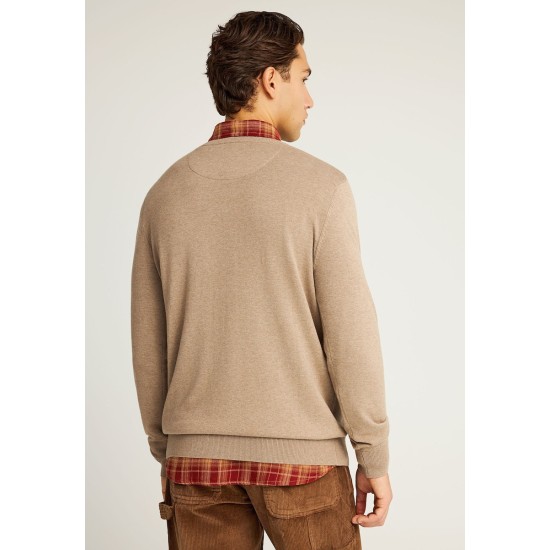 FUNKY BUDDHA FBM012-001-09 LT CIGAR  Ανδρικό βαμβακερό πουλόβερ