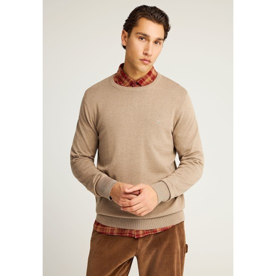 FUNKY BUDDHA FBM012-001-09 LT CIGAR  Ανδρικό βαμβακερό πουλόβερ