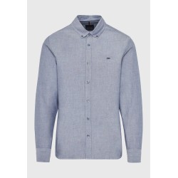 FUNKY BUDDHA FBM012-001-05 GREY MEL Πουκάμισο μακρύ