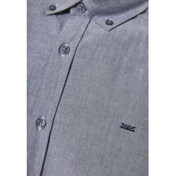 FUNKY BUDDHA FBM012-001-05 GREY MEL Πουκάμισο μακρύ