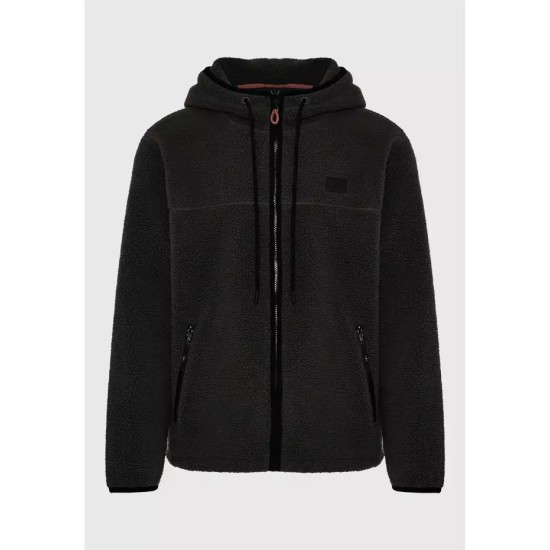 FUNKY BUDDHA FBM012-056-06 BLACK Ζακέτα Fleece με Κουκούλα 