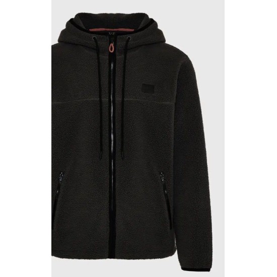 FUNKY BUDDHA FBM012-056-06 BLACK Ζακέτα Fleece με Κουκούλα 