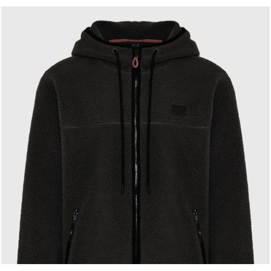 FUNKY BUDDHA FBM012-056-06 BLACK Ζακέτα Fleece με Κουκούλα 