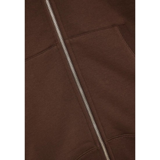 FUNKY BUDDHA FBM012-001-06 ESPRESSO Ανδρική φούτερ ζακέτα με κουκούλα