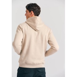 FUNKY BUDDHA FBM012-001-06 GREIGE Ανδρική φούτερ ζακέτα με κουκούλα