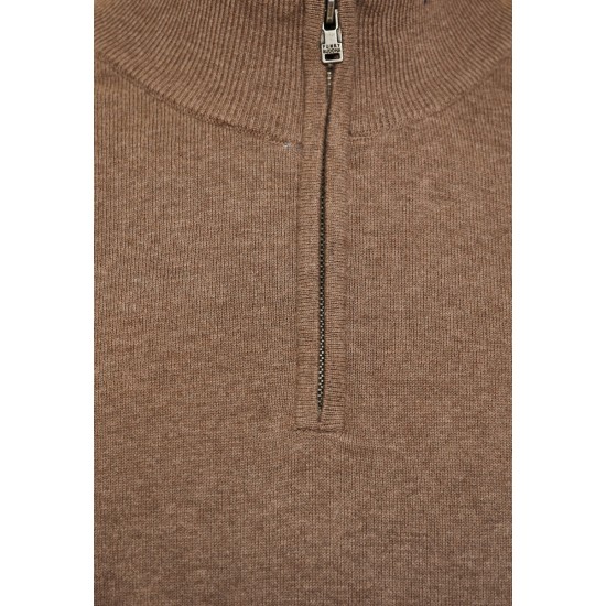 FUNKY BUDDHA FBM012-003-09 CIGAR Πλεκτό πουλόβερ με φερμουάρ στο λαιμό