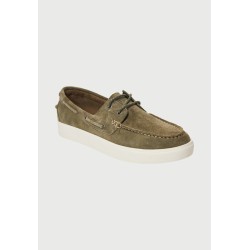 FUNKY BUDDHA FBM013-044-08 KHAKI Ανδρικά suede boat shoes 