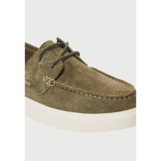 FUNKY BUDDHA FBM013-044-08 KHAKI Ανδρικά suede boat shoes 