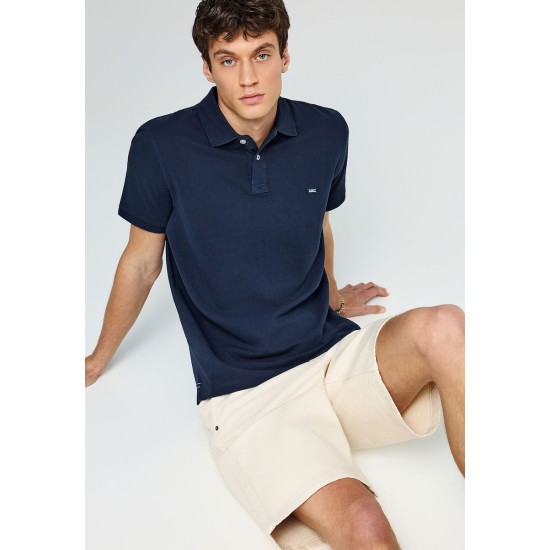 Funky Buddha Ανδρική Μπλούζα Polo FBM013-001-11 NAVY