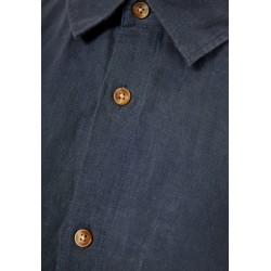 FUNKY BUDDHA FBM013-001-05 DK GREY Essential λινό πουκάμισο