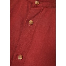 Ανδρικό λινό πουκάμισο με λαιμό mao FBM013-003-05 HENNA BROWN