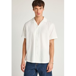 FUNKY BUDDHA FBM013-027-05 OFF WHITE κοντομάνικο πουκάμισο από βαμβάκι