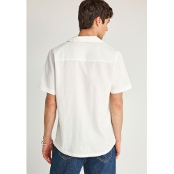 FUNKY BUDDHA FBM013-027-05 OFF WHITE κοντομάνικο πουκάμισο από βαμβάκι