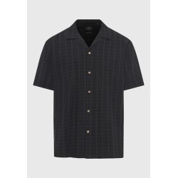 FUNKY BUDDHA FBM013-023-05 BLACK Ανδρικό oversized fit κοντομάνικο πουκάμισο