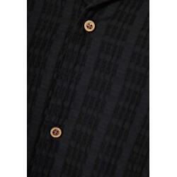 FUNKY BUDDHA FBM013-023-05 BLACK Ανδρικό oversized fit κοντομάνικο πουκάμισο