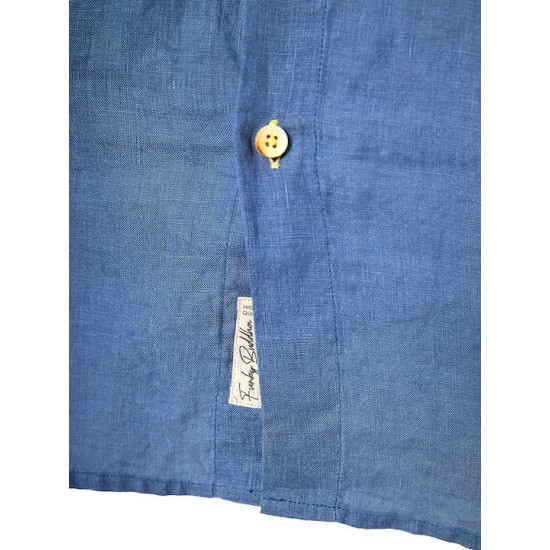 FUNKY BUDDHA FBM013-001-05 INDIGO Essential λινό πουκάμισο