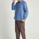 FUNKY BUDDHA FBM013-001-05 INDIGO Essential λινό πουκάμισο