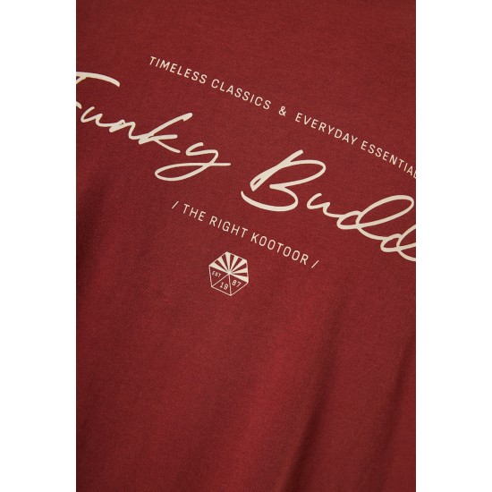 FUNKY BUDDHA FBM013-022-04 HENNA BROWN T-SHIRT