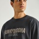 FUNKY BUDDHA FBM013-032-04 ANTHRACITE T-shirt με τύπωμα στο στήθος