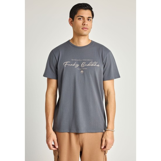 FUNKY BUDDHA FBM013-022-04 DK GREY T-SHIRT